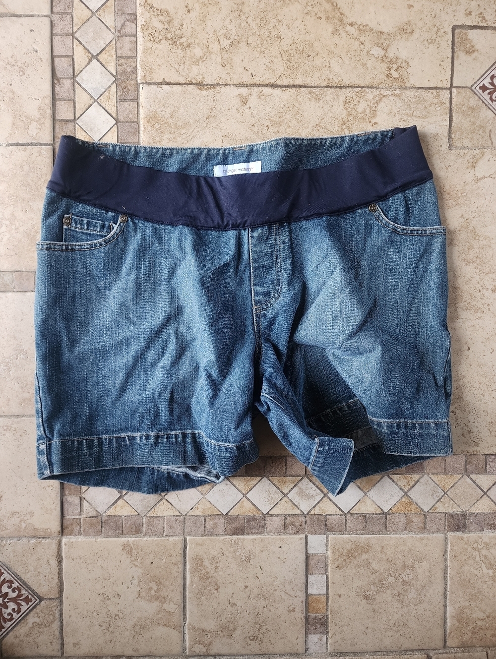 Liz Lange for Target Blue Denim Maternity Shorts with Navy Waistband
